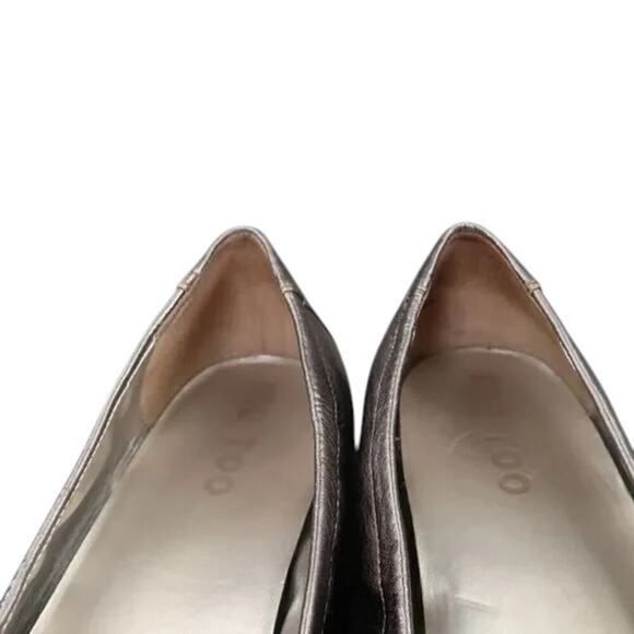 Me Too Shoes Womens 10 Ballet Flats Fashion Slip On Metallic Leather Bow Nicki - Picture 11 of 15